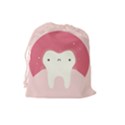 Sad Tooth Pink Drawstring Pouches (Large)  View2