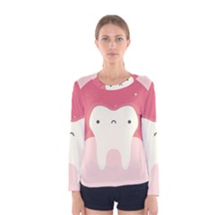 Sad Tooth Pink Women s Long Sleeve Tee