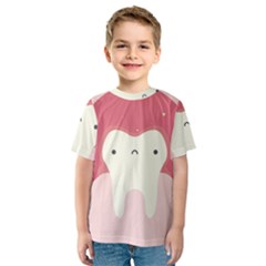 Sad Tooth Pink Kids  Sport Mesh Tee