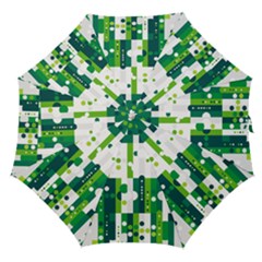 Generative Art Experiment Rectangular Circular Shapes Polka Green Vertical Straight Umbrellas by Mariart