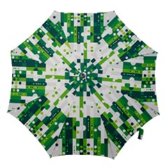 Generative Art Experiment Rectangular Circular Shapes Polka Green Vertical Hook Handle Umbrellas (large) by Mariart