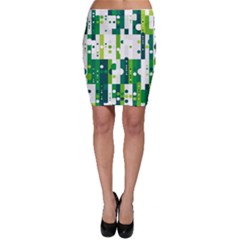 Generative Art Experiment Rectangular Circular Shapes Polka Green Vertical Bodycon Skirt by Mariart