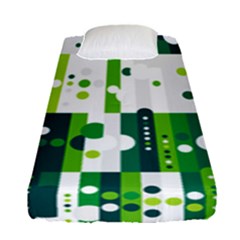 Generative Art Experiment Rectangular Circular Shapes Polka Green Vertical Fitted Sheet (single Size) by Mariart