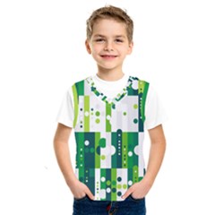 Generative Art Experiment Rectangular Circular Shapes Polka Green Vertical Kids  Sportswear by Mariart