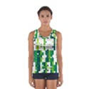 Generative Art Experiment Rectangular Circular Shapes Polka Green Vertical Women s Sport Tank Top  View1