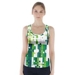 Generative Art Experiment Rectangular Circular Shapes Polka Green Vertical Racer Back Sports Top by Mariart