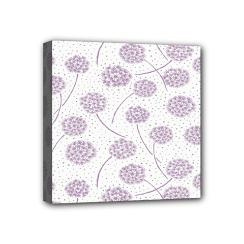 Purple Tulip Flower Floral Polkadot Polka Spot Mini Canvas 4  X 4  by Mariart