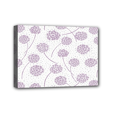 Purple Tulip Flower Floral Polkadot Polka Spot Mini Canvas 7  X 5  by Mariart