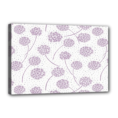 Purple Tulip Flower Floral Polkadot Polka Spot Canvas 18  X 12  by Mariart