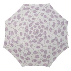 Purple Tulip Flower Floral Polkadot Polka Spot Straight Umbrellas by Mariart