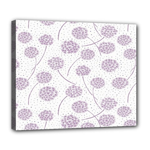 Purple Tulip Flower Floral Polkadot Polka Spot Deluxe Canvas 24  X 20   by Mariart