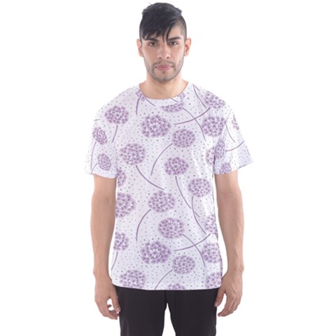 Purple Tulip Flower Floral Polkadot Polka Spot Men s Sport Mesh Tee by Mariart