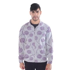 Purple Tulip Flower Floral Polkadot Polka Spot Wind Breaker (men)