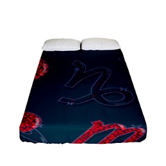 Zodiac Signs Planets Blue Red Space Fitted Sheet (full/ Double Size) by Mariart