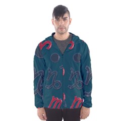 Zodiac Signs Planets Blue Red Space Hooded Wind Breaker (men) by Mariart