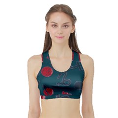 Zodiac Signs Planets Blue Red Space Sports Bra With Border by Mariart