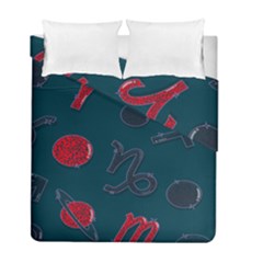 Zodiac Signs Planets Blue Red Space Duvet Cover Double Side (full/ Double Size) by Mariart