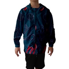 Zodiac Signs Planets Blue Red Space Hooded Wind Breaker (kids)