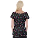 Floral pattern Women s Cap Sleeve Top View2