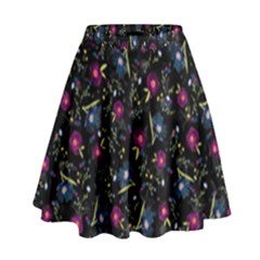 Floral Pattern High Waist Skirt by ValentinaDesign