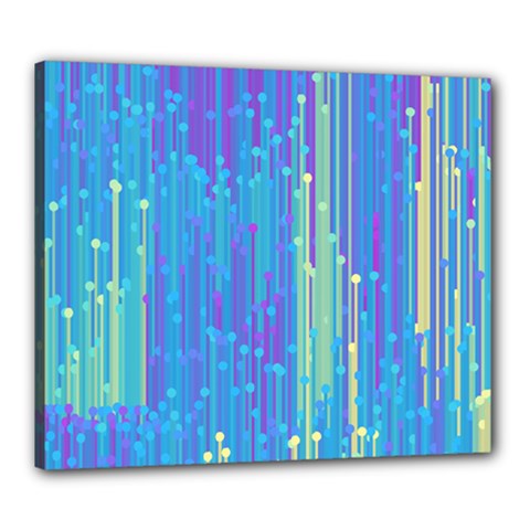 Vertical Behance Line Polka Dot Blue Green Purple Canvas 24  X 20 