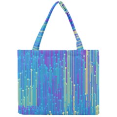 Vertical Behance Line Polka Dot Blue Green Purple Mini Tote Bag by Mariart