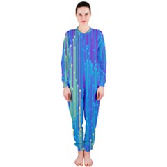 Vertical Behance Line Polka Dot Blue Green Purple Onepiece Jumpsuit (ladies)  by Mariart