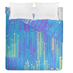 Vertical Behance Line Polka Dot Blue Green Purple Duvet Cover Double Side (queen Size)