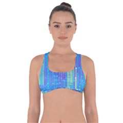 Vertical Behance Line Polka Dot Blue Green Purple Got No Strings Sports Bra