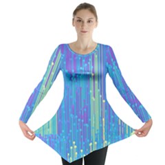 Vertical Behance Line Polka Dot Blue Green Purple Long Sleeve Tunic  by Mariart