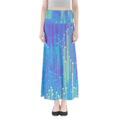 Vertical Behance Line Polka Dot Blue Green Purple Maxi Skirts by Mariart