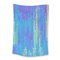 Vertical Behance Line Polka Dot Blue Green Purple Small Tapestry by Mariart