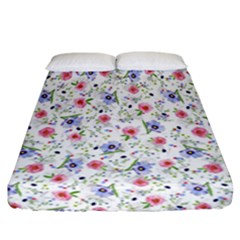 Floral Pattern Fitted Sheet (california King Size) by ValentinaDesign