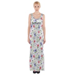 Floral Pattern Maxi Thigh Split Dress