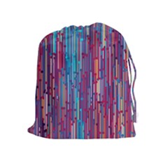 Vertical Behance Line Polka Dot Blue Green Purple Red Blue Black Drawstring Pouches (extra Large)