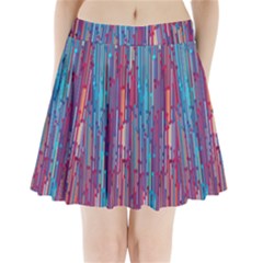 Vertical Behance Line Polka Dot Blue Green Purple Red Blue Black Pleated Mini Skirt