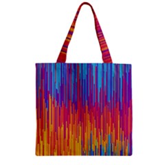 Vertical Behance Line Polka Dot Blue Red Orange Zipper Grocery Tote Bag by Mariart