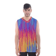 Vertical Behance Line Polka Dot Blue Red Orange Men s Basketball Tank Top