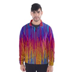 Vertical Behance Line Polka Dot Blue Red Orange Wind Breaker (men) by Mariart