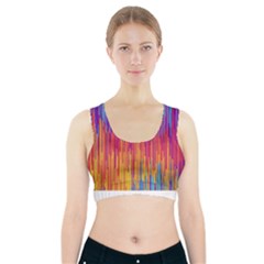 Vertical Behance Line Polka Dot Blue Red Orange Sports Bra With Pocket