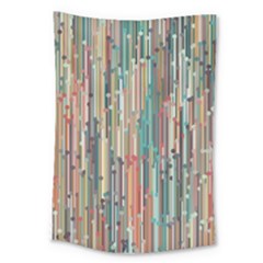 Vertical Behance Line Polka Dot Grey Blue Brown Large Tapestry by Mariart