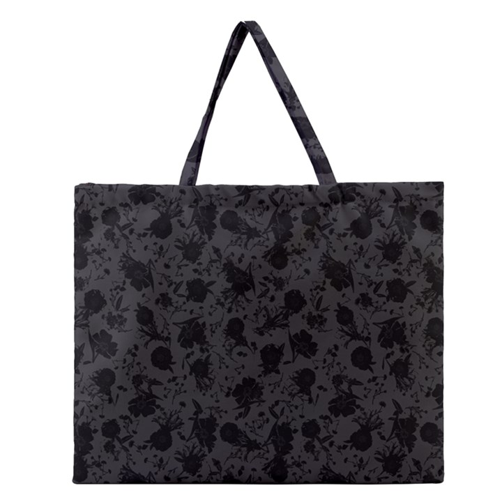 Floral pattern Zipper Large Tote Bag