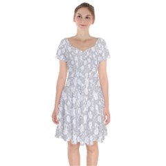 Floral Pattern Short Sleeve Bardot Dress