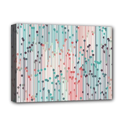 Vertical Behance Line Polka Dot Grey Pink Deluxe Canvas 16  X 12   by Mariart