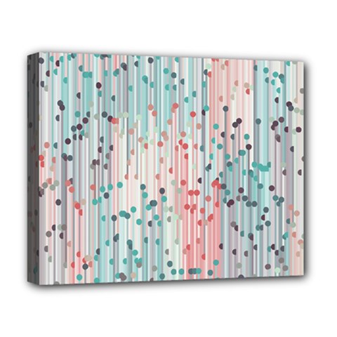 Vertical Behance Line Polka Dot Grey Pink Deluxe Canvas 20  X 16   by Mariart