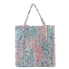 Vertical Behance Line Polka Dot Grey Pink Grocery Tote Bag by Mariart