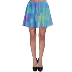 Vertical Behance Line Polka Dot Purple Green Blue Skater Skirt by Mariart