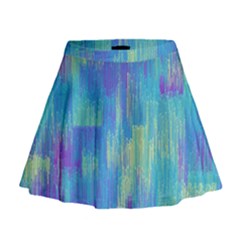 Vertical Behance Line Polka Dot Purple Green Blue Mini Flare Skirt