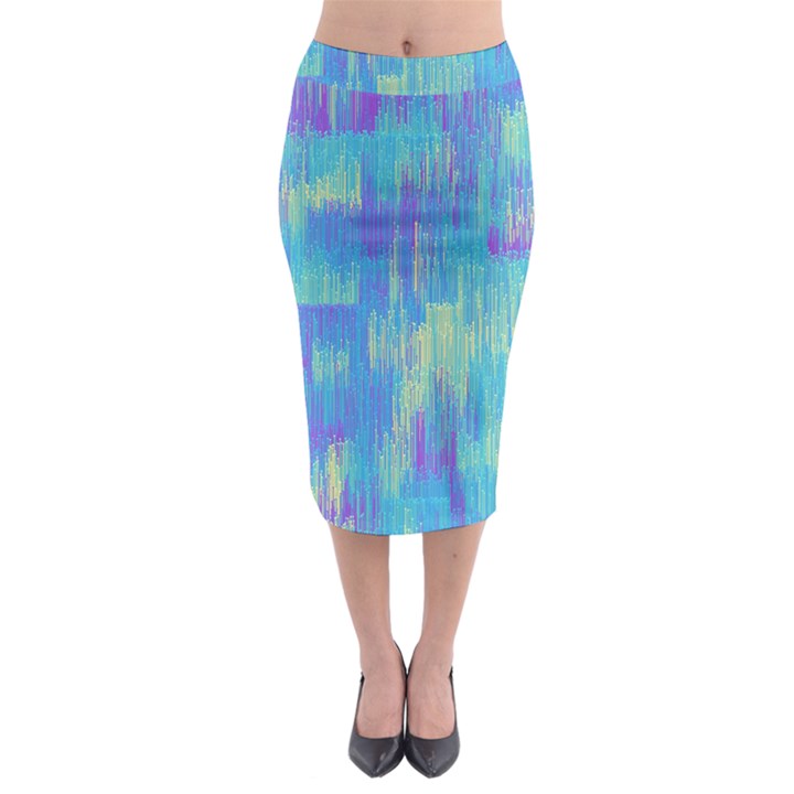 Vertical Behance Line Polka Dot Purple Green Blue Midi Pencil Skirt