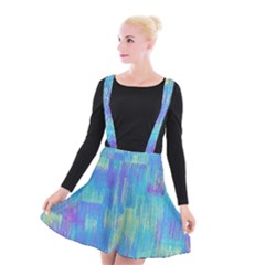 Vertical Behance Line Polka Dot Purple Green Blue Suspender Skater Skirt by Mariart